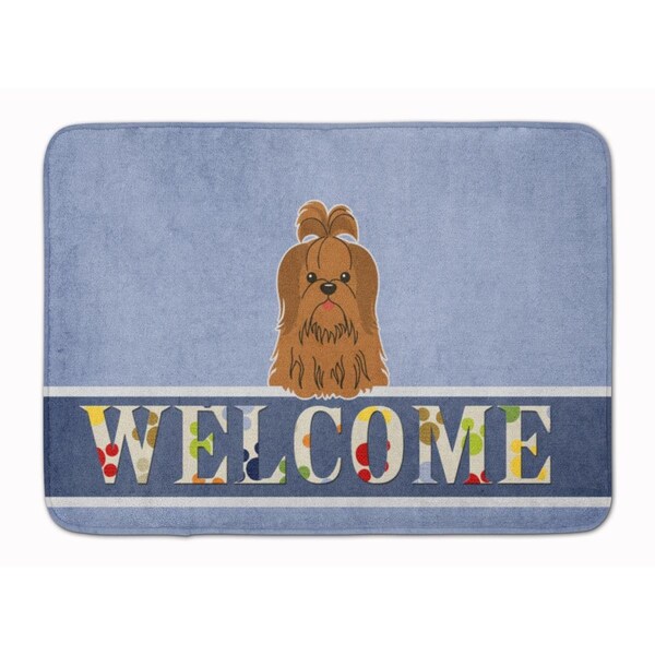 Carolines Treasures Shih Tzu Silver Chocolate Welcome Machine Washable Memory Foam Mat BB5667RUG - main